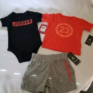 New 6-9 months Jordan 3 Piece Toddler Short Set